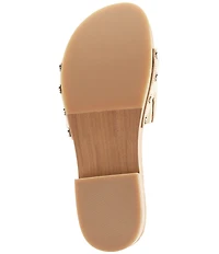 Michael Kors Mayes Woven Platform Block Heel Slide Sandals