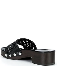 Michael Kors Mayes Woven Platform Block Heel Slide Sandals