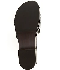 Michael Kors Mayes Woven Platform Block Heel Slide Sandals