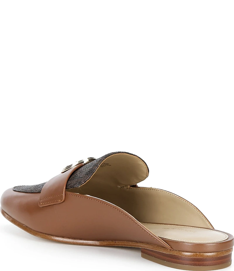 Michael Kors McKenzie Leather Logo Slip On Mules