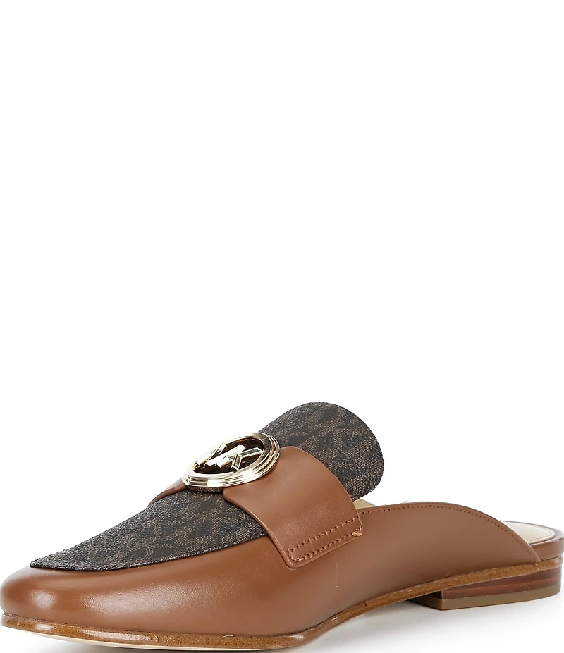 Michael Kors McKenzie Leather Logo Slip On Mules