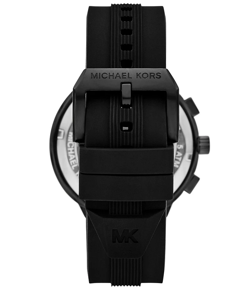Michael Kors Men's Billie Quartz Chronograph Black Silicone Strap Watch