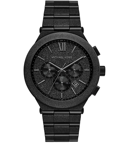 Michael Kors Men's Billie Quartz Chronograph Black Tone Stainless Steel Bracelet Watch