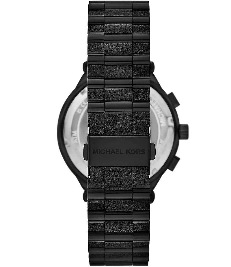 Michael Kors Men's Billie Quartz Chronograph Black Tone Stainless Steel Bracelet Watch