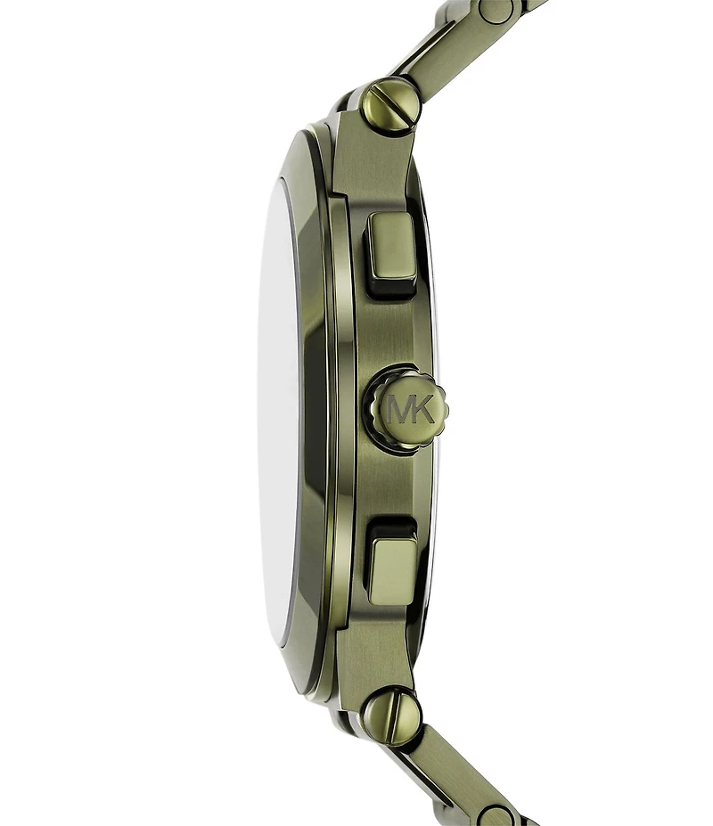 Michael Kors Men's Billie Quartz Chronograph Green Tone Stainless Steel Bracelet Watch