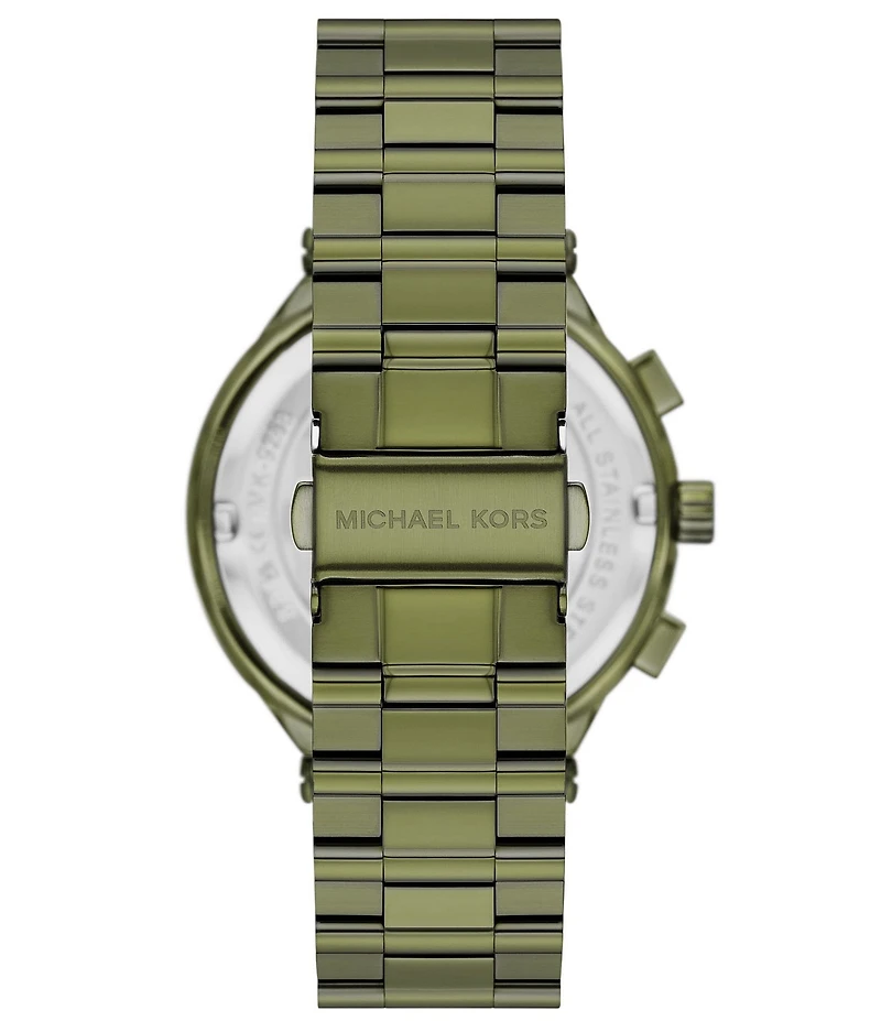 Michael Kors Men's Billie Quartz Chronograph Green Tone Stainless Steel Bracelet Watch