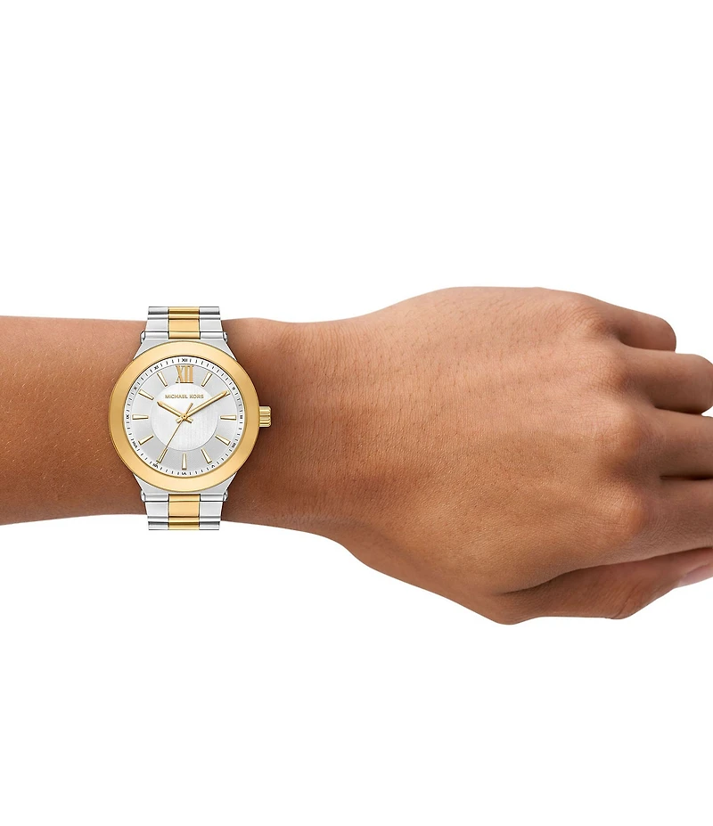 Michael Kors Men's Billie Three-Hand Gold-Tone Stainless Steel Bracelet Watch