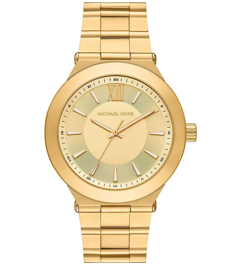 Michael Kors Men's Billie Three-Hand Gold-Tone Stainless Steel Bracelet Watch