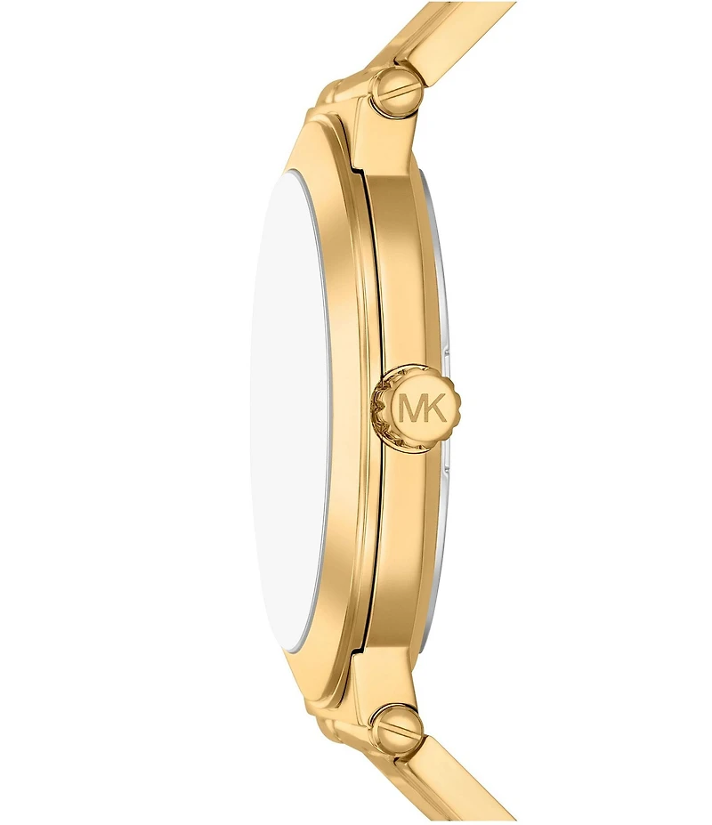 Michael Kors Men's Billie Three-Hand Gold-Tone Stainless Steel Bracelet Watch