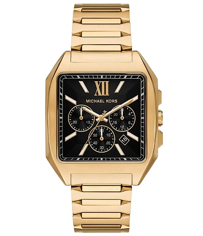 Michael Kors Men's Hayes Quartz Chronograph Gold-Tone Stainless Steel Bracelet Watch