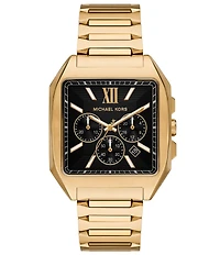 Michael Kors Men's Hayes Quartz Chronograph Gold-Tone Stainless Steel Bracelet Watch