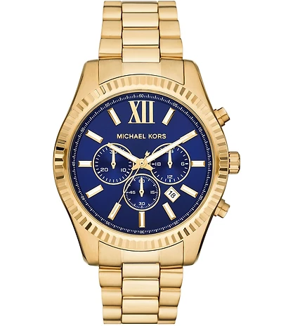 Michael Kors Men's Lexington Chronograph Gold-Tone Stainless Steel Bracelet Watch