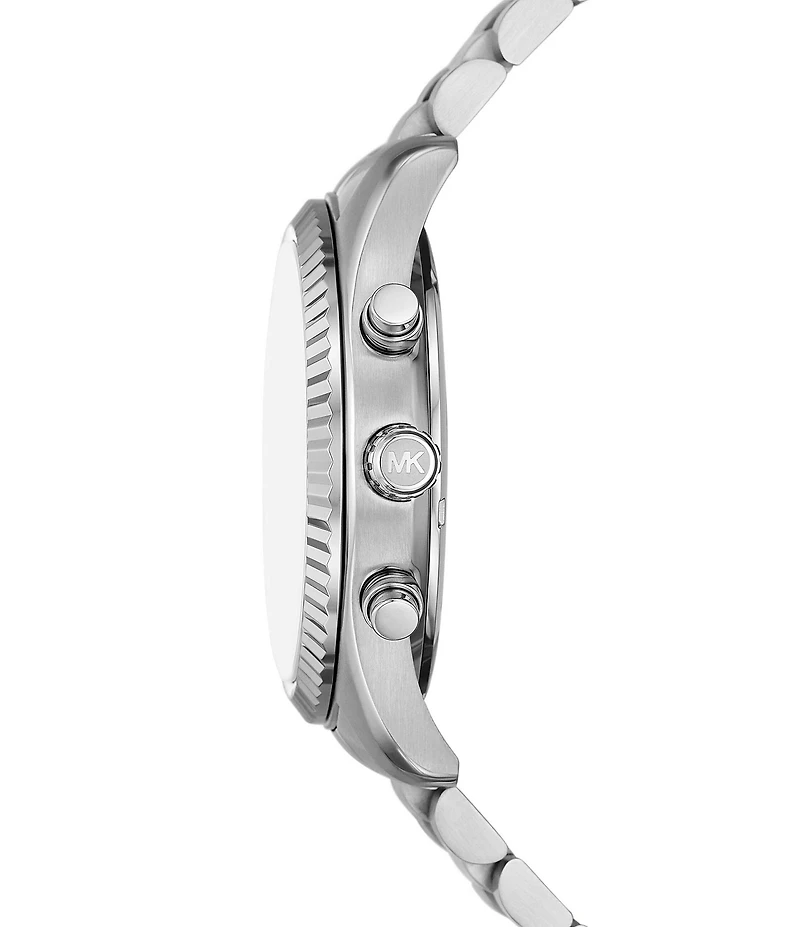 Michael Kors Men's Lexington Chronograph Stainless Steel Bracelet Watch and Card Case Gift Set