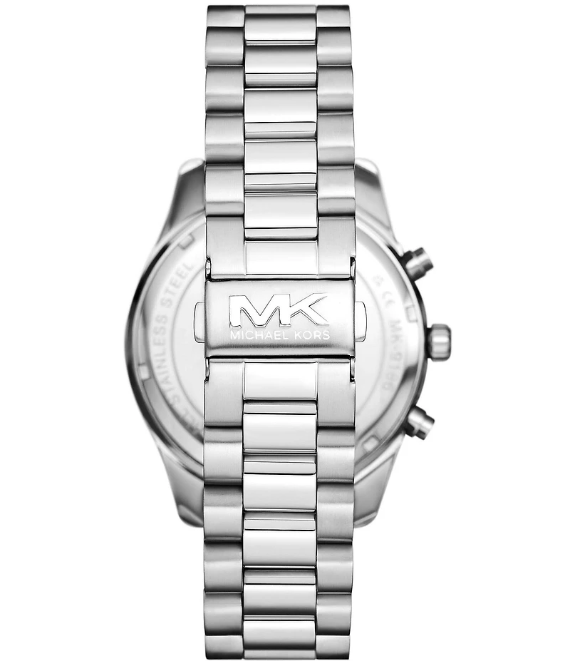 Michael Kors Men's Lexington Chronograph Stainless Steel Bracelet Watch and Card Case Gift Set