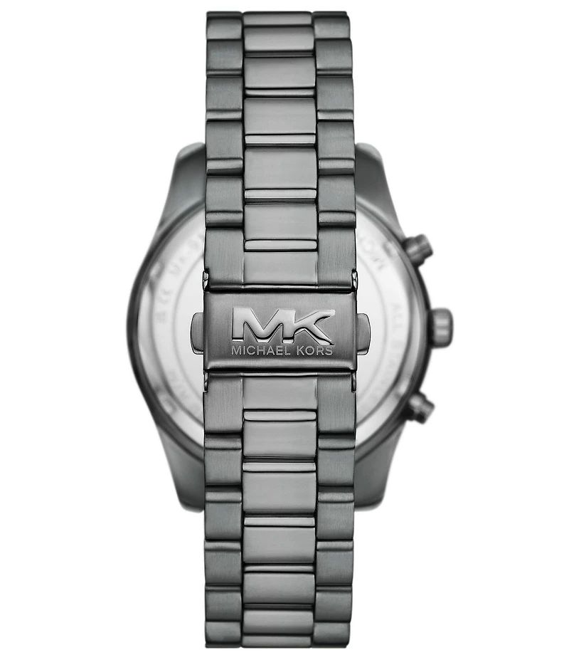 Michael Kors Men's Lexington Quartz Chronograph Gunmetal Stainless Steel Bracelet Watch and Bracelet Set