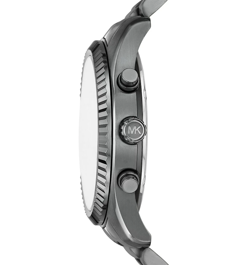Michael Kors Men's Lexington Quartz Chronograph Gunmetal Stainless Steel Bracelet Watch and Bracelet Set