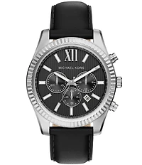 Michael Kors Men's Lexington Quartz Chronograph Leather Strap Watch