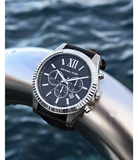 Michael Kors Men's Lexington Quartz Chronograph Leather Strap Watch