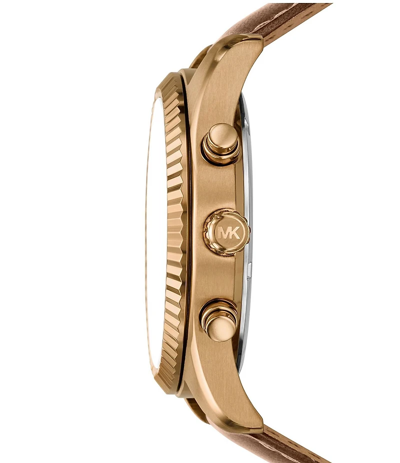 Michael Kors Men's Lexington Quartz Chronograph Leather Strap Watch