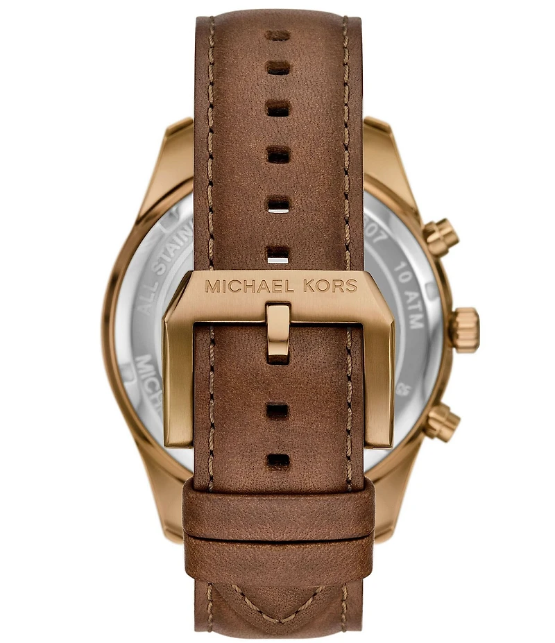 Michael Kors Men's Lexington Quartz Chronograph Leather Strap Watch
