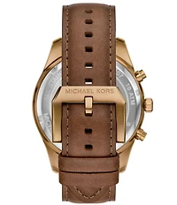 Michael Kors Men's Lexington Quartz Chronograph Leather Strap Watch