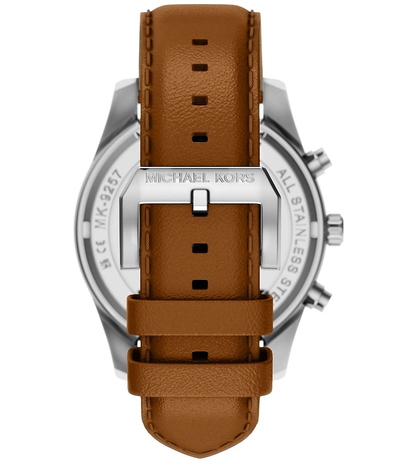 Michael Kors Men's Lexington Quartz Chronograph Leather Strap Watch