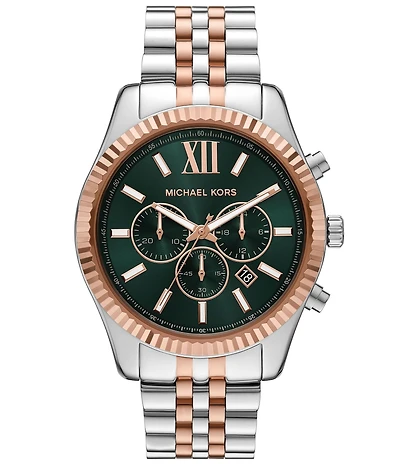 Michael Kors Men's Lexington Quartz Chronograph Two Tone Stainless Steel Bracelet Watch