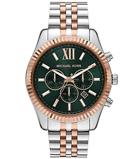 Michael Kors Men's Lexington Quartz Chronograph Two Tone Stainless Steel Bracelet Watch