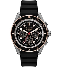 Michael Kors Men's Maritime Chronograph Black Dial Silicone Strap Watch