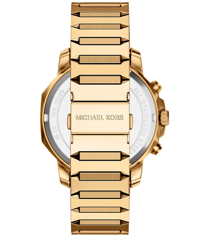 Michael Kors Men's Prescott Quartz Chronograph Gold Tone Stainless Steel Bracelet Watch