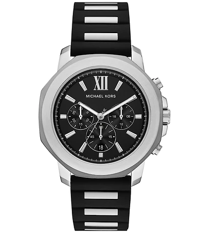 Michael Kors Men's Prescott Quartz Chronograph Silicone Strap Watch