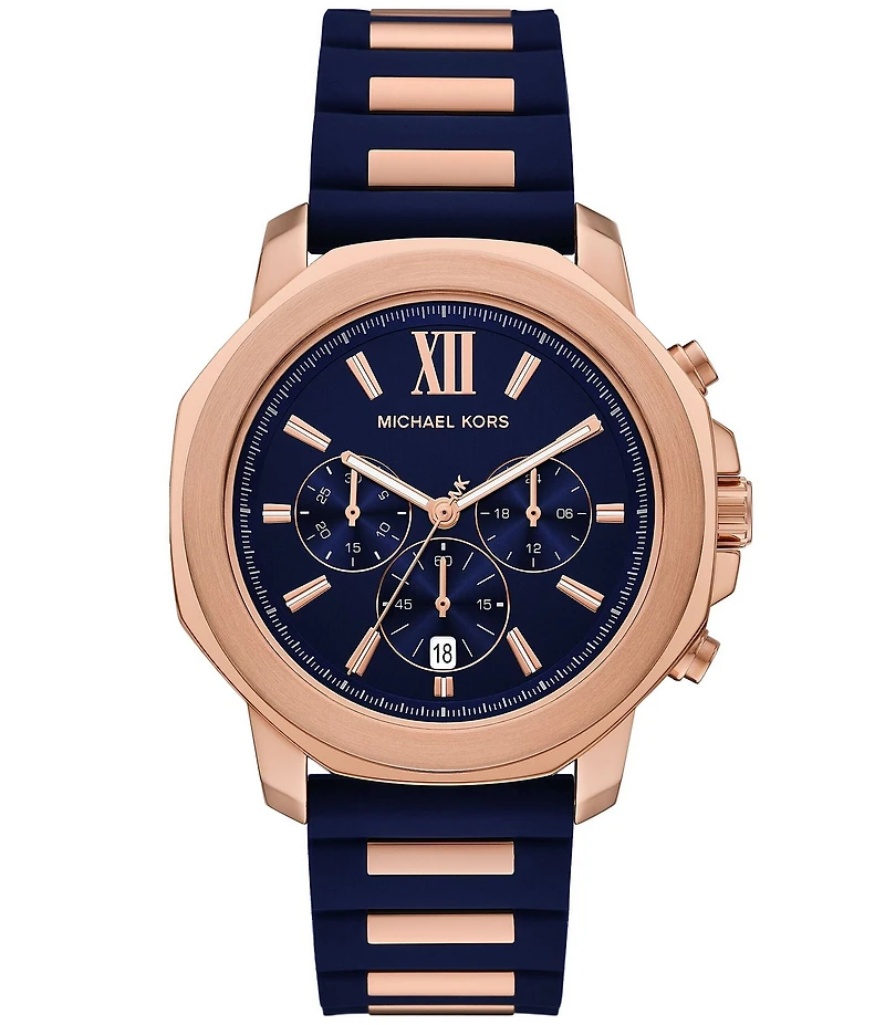 Michael Kors Men's Prescott Quartz Chronograph Silicone Strap Watch