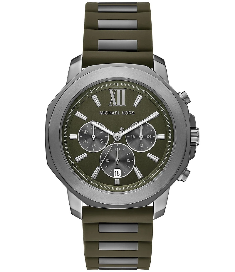 Michael Kors Men's Prescott Quartz Chronograph Silicone Strap Watch