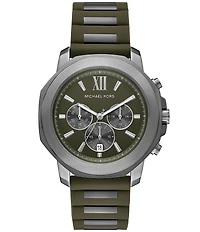 Michael Kors Men's Prescott Quartz Chronograph Silicone Strap Watch