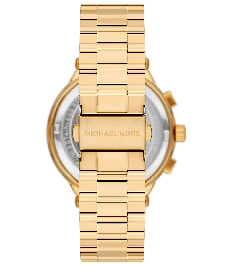 Michael Kors Men's Quartz Chronograph Gold-Tone Stainless Steel Watch and Bracelet Set