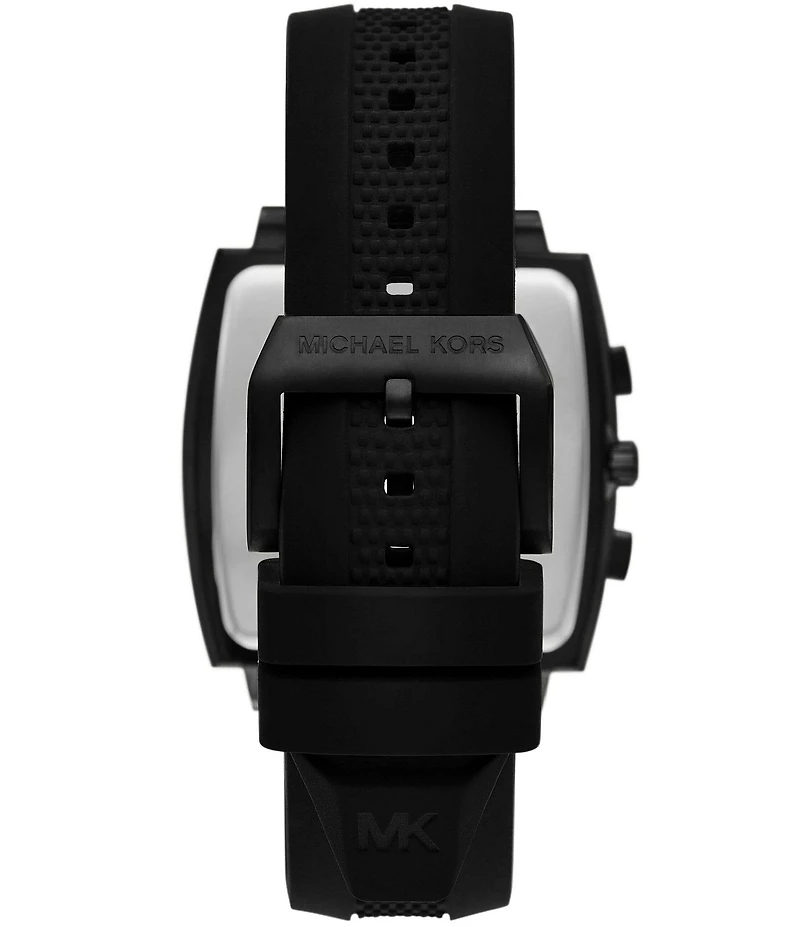 Michael Kors Men's Rhys Quartz Chronograph Black Silicone Strap Watch