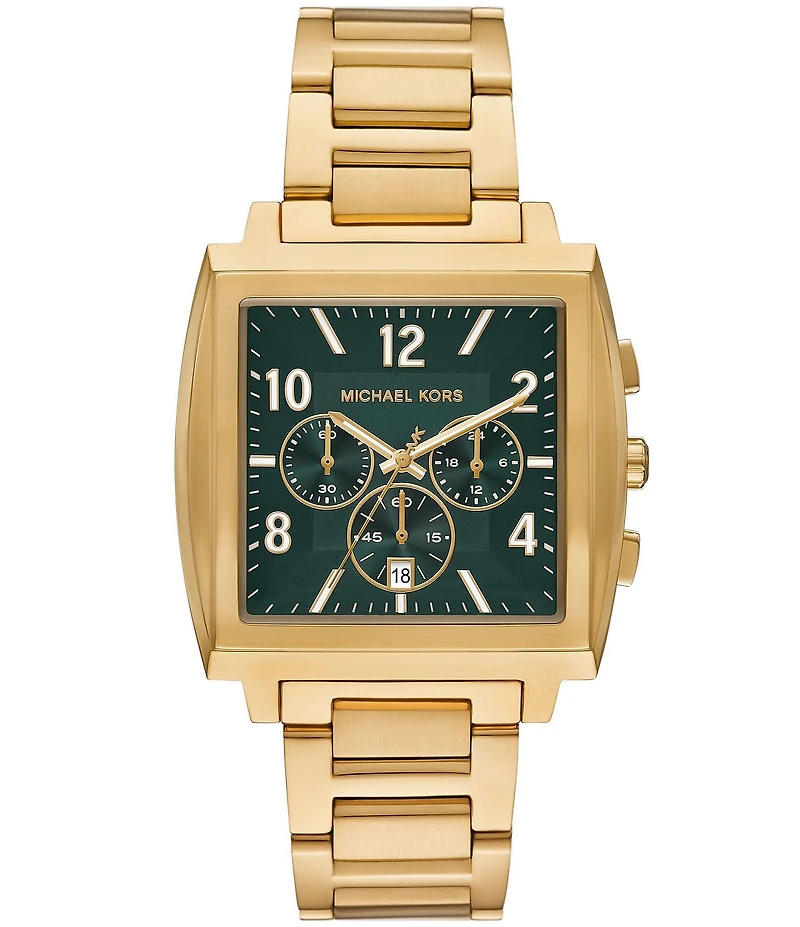 Michael Kors Men's Rhys Quartz Chronograph Gold Tone Stainless Steel Bracelet Watch