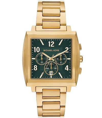 Michael Kors Men's Rhys Quartz Chronograph Gold Tone Stainless Steel Bracelet Watch