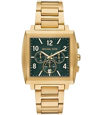 Michael Kors Men's Rhys Quartz Chronograph Gold Tone Stainless Steel Bracelet Watch