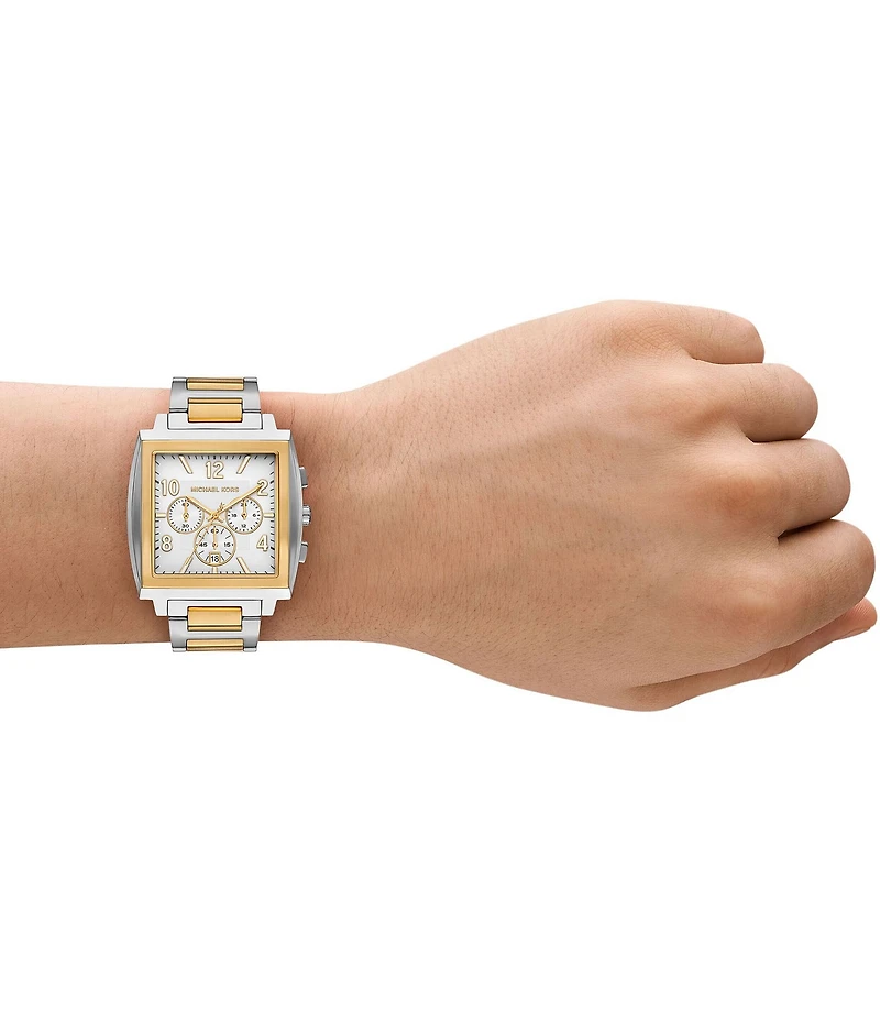 Michael Kors Men's Rhys Quartz Chronograph Two Tone Stainless Steel Bracelet Watch