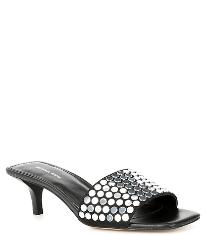 Michael Kors Merriam Microsuede Studded Nailhead Slide Sandals