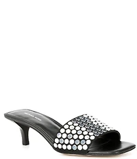 Michael Kors Merriam Microsuede Studded Nailhead Slide Sandals