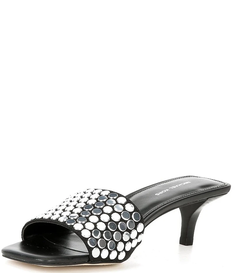 Michael Kors Merriam Microsuede Studded Nailhead Slide Sandals