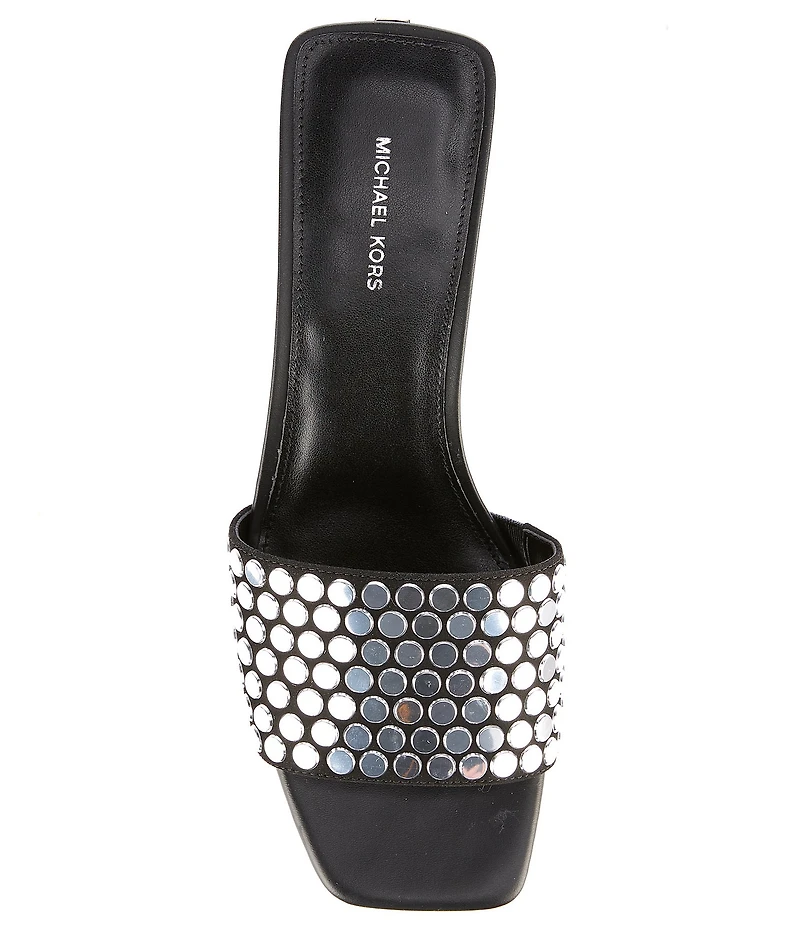 Michael Kors Merriam Microsuede Studded Nailhead Slide Sandals