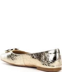 Michael Kors Milan Flex Leather Logo Ornament Ballet Flats