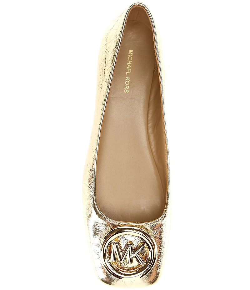 Michael Kors Milan Flex Leather Logo Ornament Ballet Flats