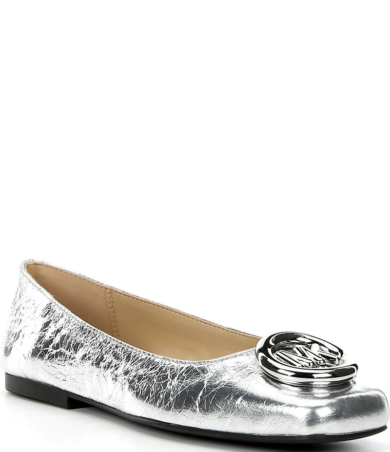 Michael Kors Milan Flex Leather Logo Ornament Ballet Flats