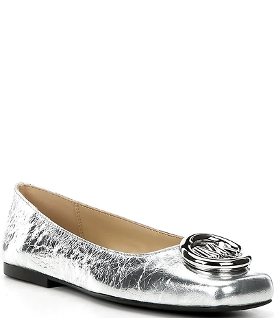 Michael Kors Milan Flex Leather Logo Ornament Ballet Flats