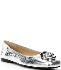 Michael Kors Milan Flex Leather Logo Ornament Ballet Flats