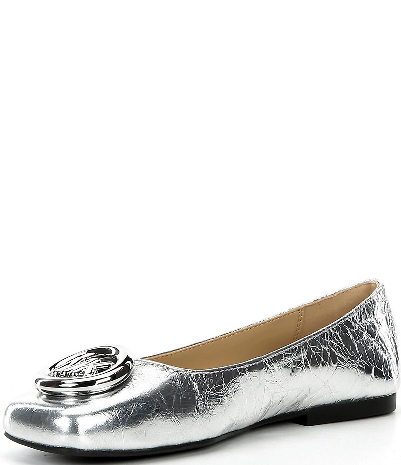Michael Kors Milan Flex Leather Logo Ornament Ballet Flats